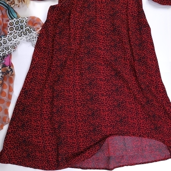 Loft Red Black Animal Print Maxi Dress Sz 0 - Picture 2 of 13